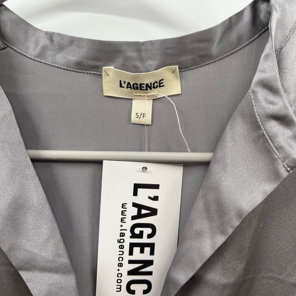 L'AGENCE GRAY STORMY TYLER LONG SLEEVE BLOUSE Size Small - Picture 6 of 11